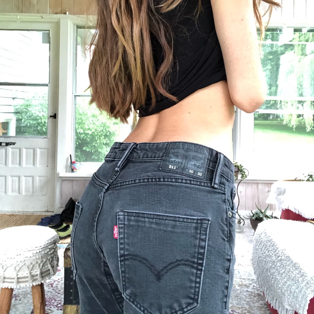 Black Levi boyfriend jeans